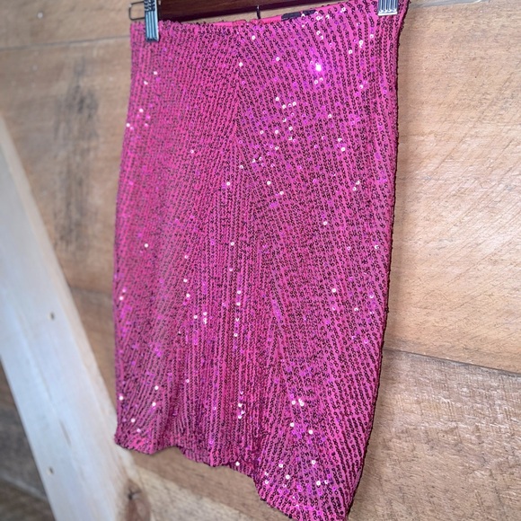 Windsor Marvel at me sequin mini skirt party hot pink women’s small - Picture 2 of 6